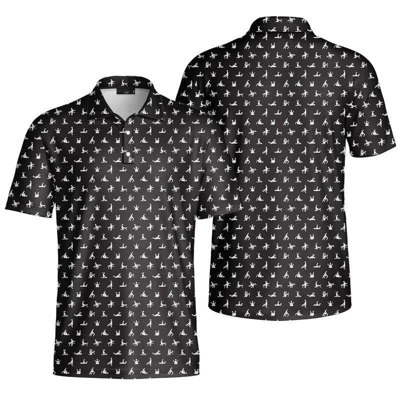 Stick Figure Polo Shirt For Men