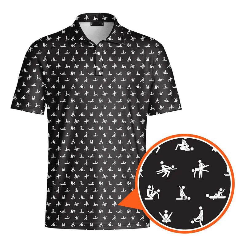 Stick Figure Polo Shirt For Men