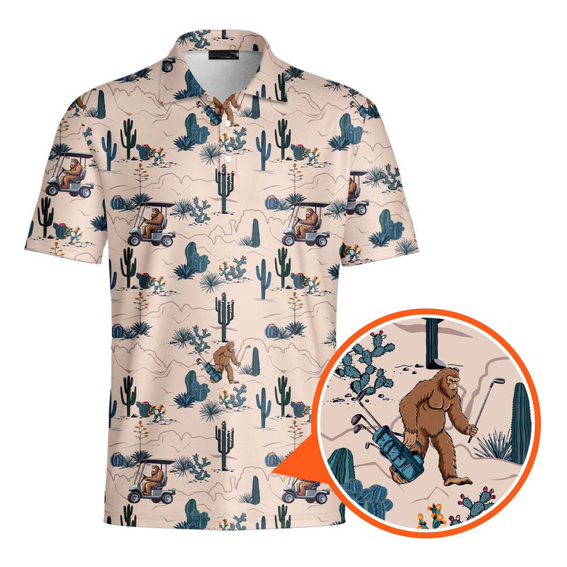 Bigfoot On The Green- Funny Golf Polo Shirt