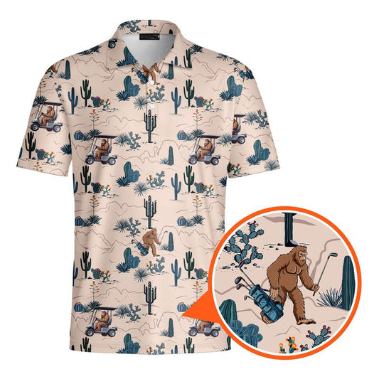 Bigfoot On The Green- Funny Golf Polo Shirt