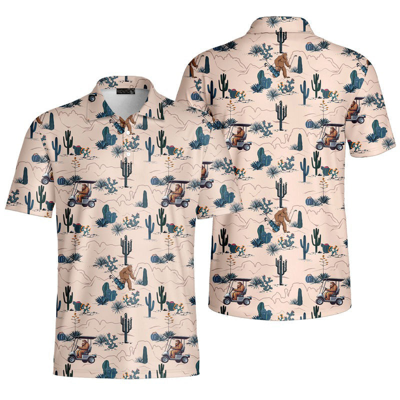 Bigfoot On The Green- Funny Golf Polo Shirt