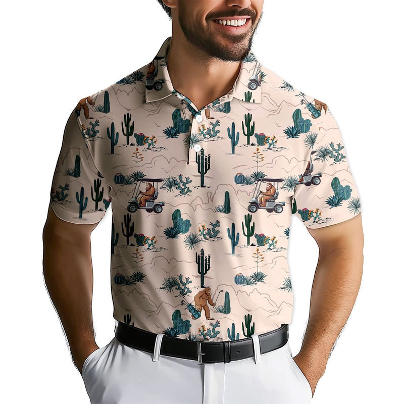 Bigfoot On The Green- Funny Golf Polo Shirt
